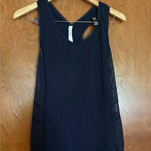 Black Sleeveless Mesh Tank Top